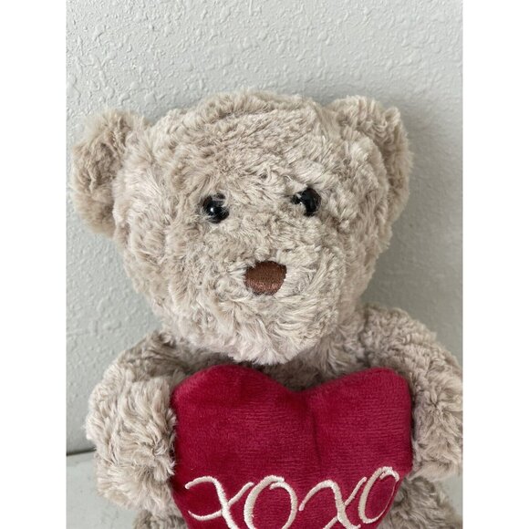 Hug Fun Soft Gray Teddy Bear Stuffed 12” Plush Hugs Kisses Heart Valentine XOXO - Picture 3 of 8